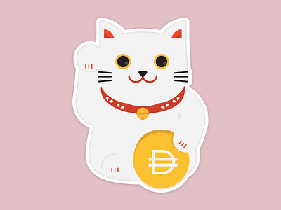 Lucky Cat cartoon cat character crypto illustraion