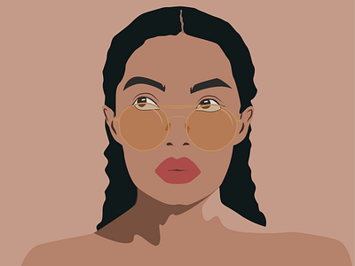 flat minimal portrait flat illustration minimal vector