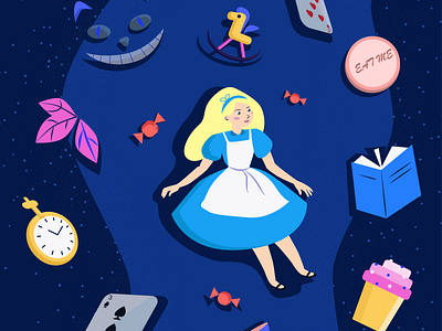 alice flat illustration minimal vector web website