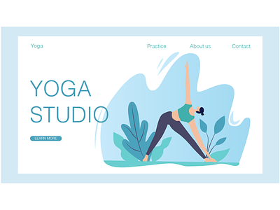 landing yoga design flat flat illustration minimal illustration illustrator minimal vector web website