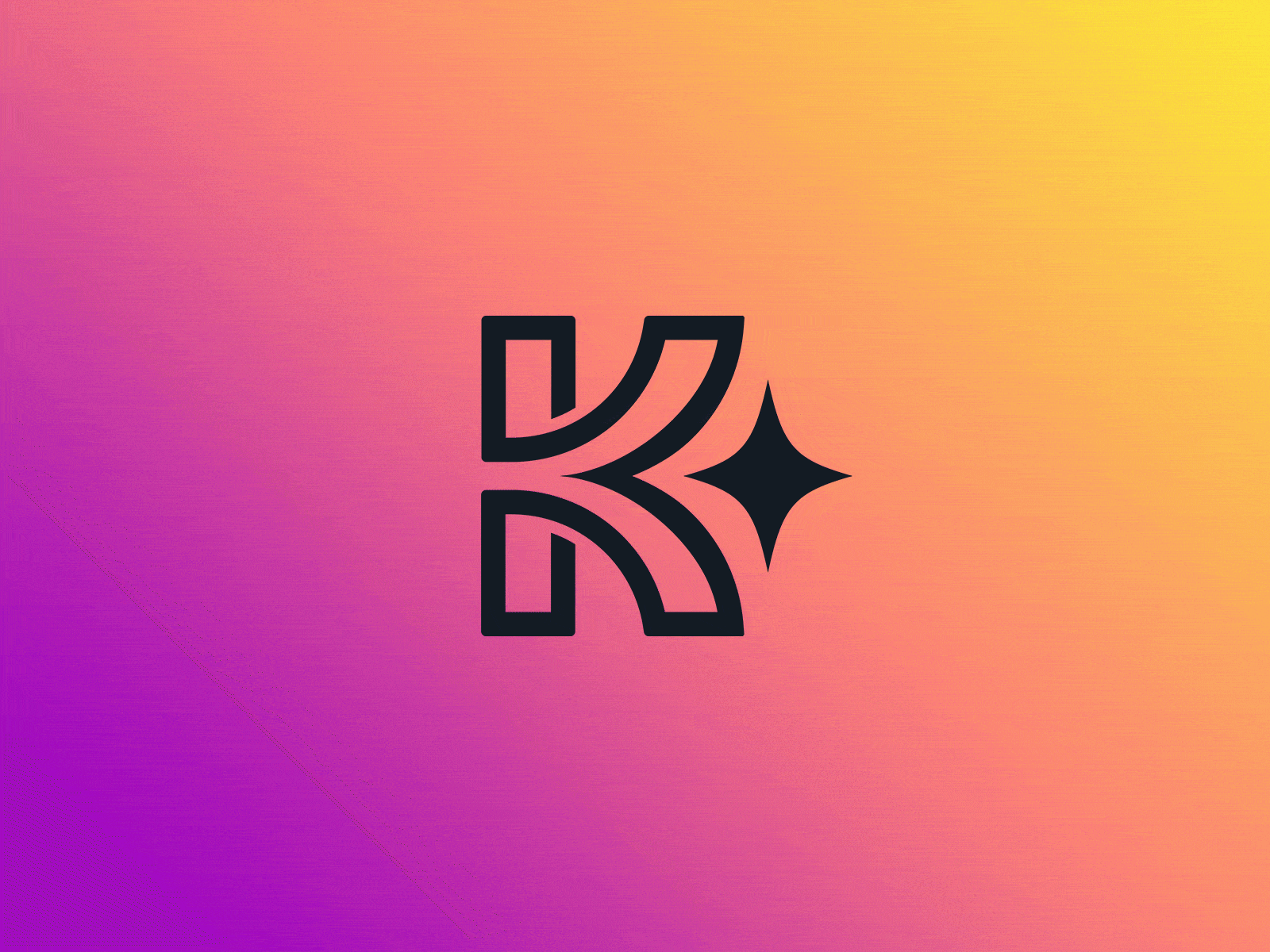"K"  + Star Logo Design