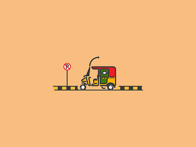 Karachi Rides: The Auto Rickshaw desi culture flat illustration karachi minimal pakistan pakistani culture vector