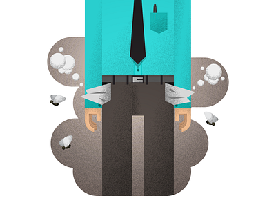 Broke! broken character characterization empty finances flat illustration minimal vector