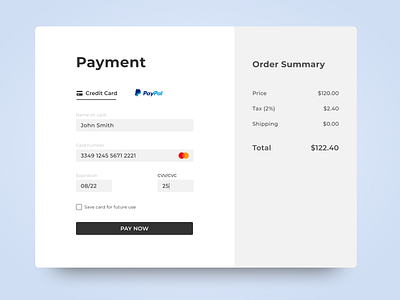 Credit card checkout form dailyui design ui web