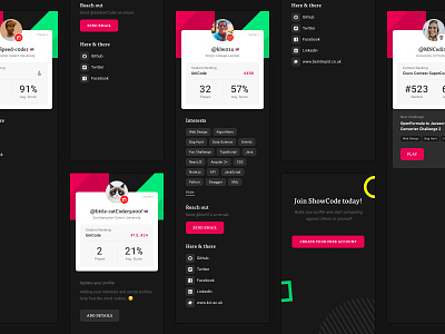 Profile panel for competitors branding design icon pattern product product design profile typography ui ux web