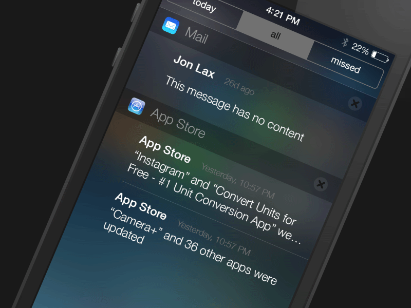 [GIF] Hold & Swipe To Dismiss enhancements functionality gestures interface ios 7 notification center ui usability ux