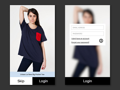 Fashion App Login Concept app concept design fashion interface ios sketch ui