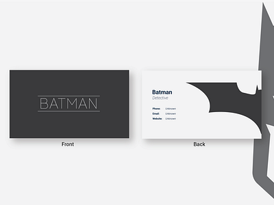 Batman Business Card - Weekly Warm-Ups