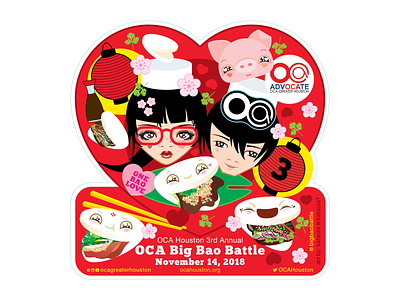 OCA Big Bao Battle 3 bao custom illustration design digital art digital illustration houston houtx katsola kawaii vector art