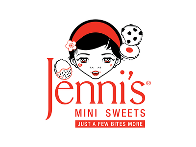 Jenni's Mini Sweets Logo branding custom illustration digital illustration houston houtx katsola kawaii logo vector art