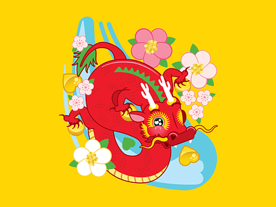Asia Society Texas Lunar New Year, China custom illustration digital art digital illustration houston houtx illustration katsola kawaii vector vector art