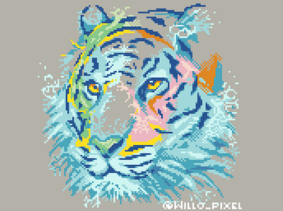 Water Tiger Year 2d art game art illustration pixel art sprite