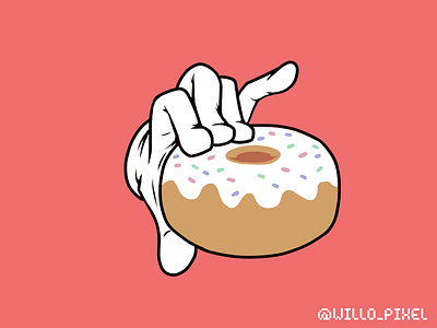 Random Donut cartoon donut food illustration funny hand illustration lineart orange