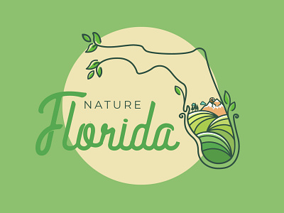 Nature Florida design florida garden graphic design green illustration leaf letter logo logodesign map minimal nature simple