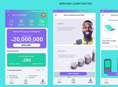 Merchant Learn Function app design education learning merchant