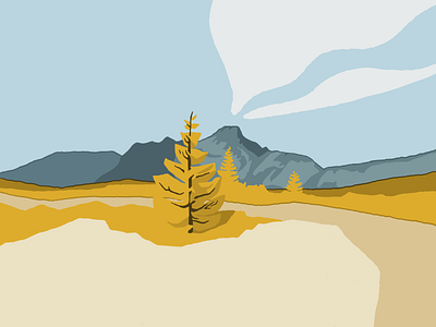 Cutthroat pass clouds color design digital drawing flat illustration landscape mountain vector