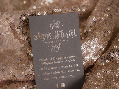 Anns Florist - Flowers by Alicia branding businesscard design foil logo rosegold