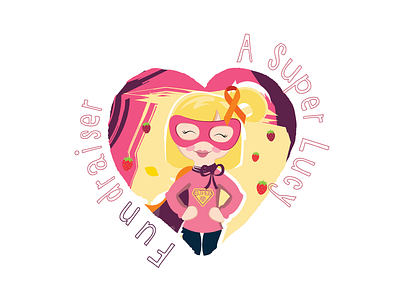 Super Lucy - Childhood Cancer Fundraising Badge design flat illustration logo vector
