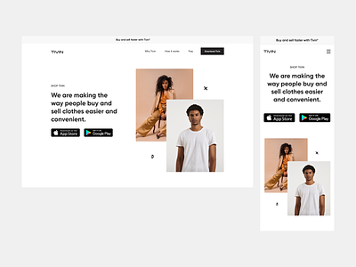 Tivin - (E-commerce App Landing page) download ecommerce ecommerce app fashion fashion app marketing responsive design