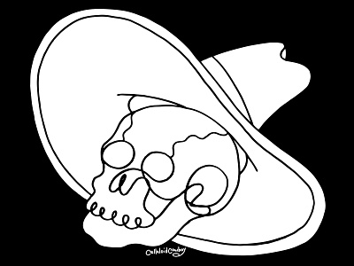 Skullboy. Skull in Cowboy Hat cowboy cowboy hat cowboys hand drawn hat illustration rodeo single line skeleton sketch skull skull art skull logo skulls southwest southwestern stetson western