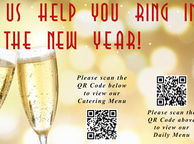 New Years Catering design graphic qrcode social media typography