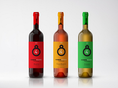 Ochenta y cuatro Wine branding color design graphicdesign labeldesign minimal packagingdesign product line typography vineyard wine