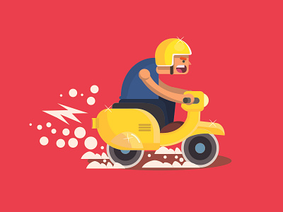 Motorcycle guy adobe art cartoon cartoon character characterdesign characterillustration design flat illustration illustrator motorcycle riding vector