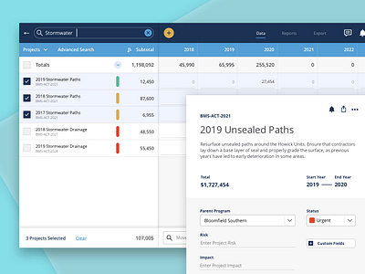 Programs interface search sort spreadsheet table tagging ui web app