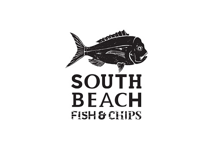 South Beach Fish & Chips, Western Australia branding design icon illustrator minimal type vector