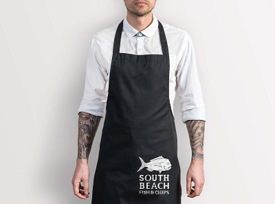 Mock up of South Beach Fish and Chips Logo branding design icon illustrator logo mockup