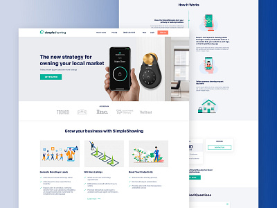 SimpleShowing Landing Page Design design graphics home page illustrations landing landing page lockbox mobile real estate site ui uidesign uiux ux uxdesign vector web webdesign website