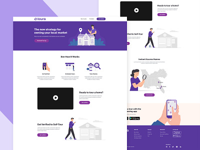 Homepage for Home Buyers Tour app design home homepage illustration interface landing page modern real estate site tour trendy ui uidesign uiux ux web web design website website design