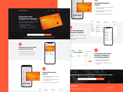 Landing Page Design for Spenmo business clean corporate design desktop landing page payment card redesign site software startups ui uidesign uiux ux uxdesign web web design web page design website