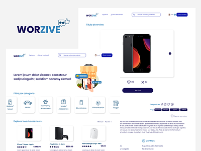 ⭐ Worzive - Products Reviews & Ratings landing page rating review uidesign uxdesign