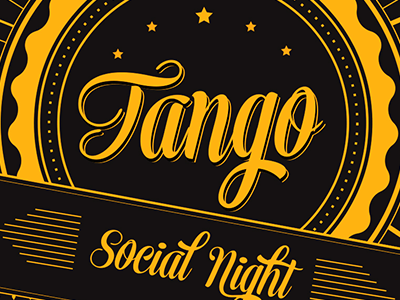 Tango Social Night design graphic lettering tarot