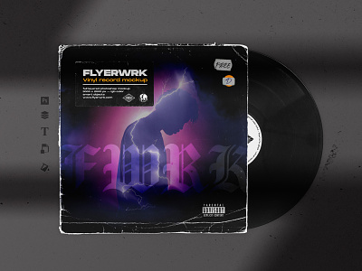 Vinyl Record Photoshop Mockup 12inch album design dj free isolated lp mixtape mockup old peeled photoshop png psd record scratched template used vinyl