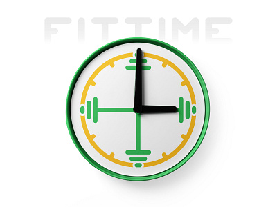 FitTime Logo Design bodubuilding branding clock graphic design logo logo design mockup