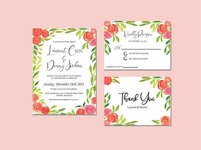 Watercolor Wedding Card Invitation