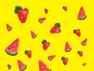 Vectorize Watercolor Fruit adobe illustrator coloring cute fruit illustration red strawberry vector watercolor watermelon