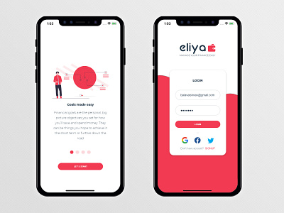 Personal Expense Manager - Eliya android app billing budget business card currency enterprise expense login management minimal money splash ui ux