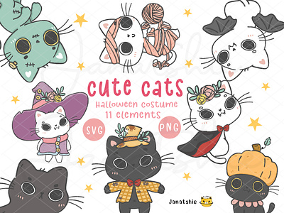 Halloween Cats cartoon character character design cute cats doodle funny kitten halloween illustration kawaii vector