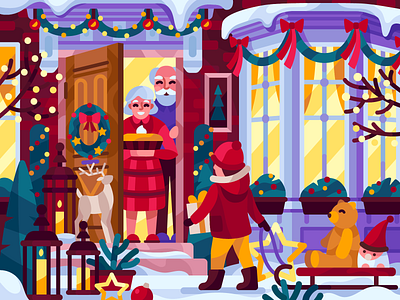 Family meeting 2020 christmas coloring book family gallery game illustration grandchild grandparents home illustration livingness meeting new year snow vector vector illustration winter winter decor
