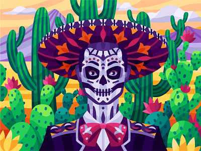 Mexican culture cactuses coloring book day of the dead festival flatdesign gallery game illustration illustration mexican mexicano mexico skull skull art vector illustration