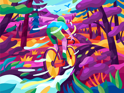 Colorful fast cyclist bicycle bike colorbynumber colorful coloring book cyclist design dynamic flatdesign gallery game game illustration illustration motion pbn road vector vector illustration