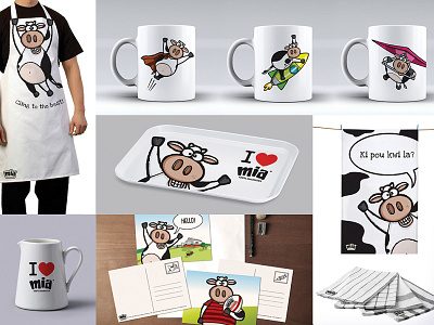 Mia Milk Products agency agency work apparel brand identity branding branding agency character design cow gifts illustration illustration art logo design mauritius milk packaging products