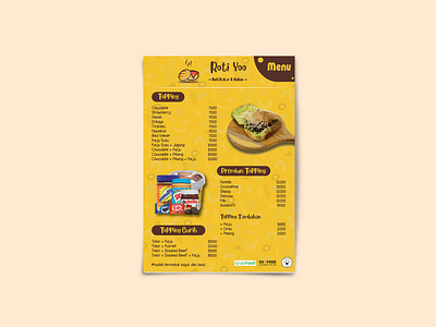 Rotiyoo Menu Design bread food menu menu design