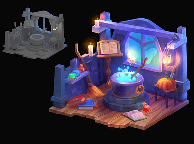 Witch's house 2dart 3d art artwork conceptart design game gameart house houseart illustration pumpkin witch