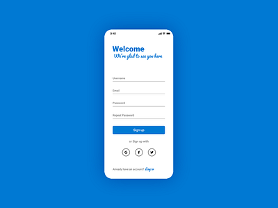 001 Sign up mobile app sign up