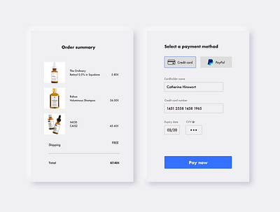 Daily UI 002 - Checkout 002 checkout dailyui dailyui 002 ecommerce interfacedesign sketch ui ui design userinterface