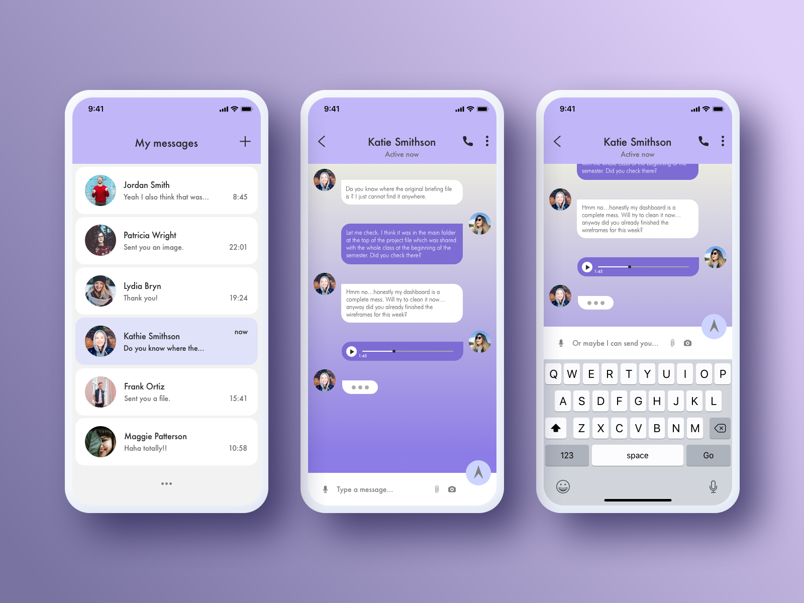 Daily UI 013 - Messaging app interface by Anna Elter on Dribbble